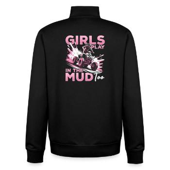Quad ATV Femme Fille Quad Quad - Sweat zippé unisexe en coton bio Stanley/Stella - noir - Dos - AI Model Male 185 light (185cm)