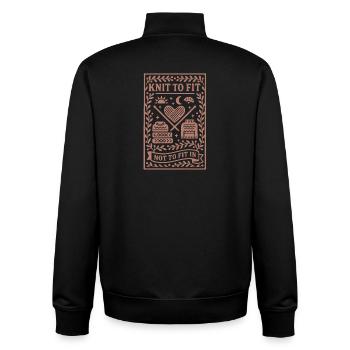 Knitting instead of fitting | Men's Wool - Unisex Organic Zip Sweatshirt by Stanley/Stella - black - Back - AI Model Male 185 light (185cm)