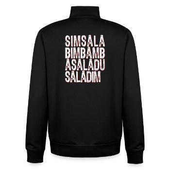 Simsalabimbambasaladusaladim - Sweat zippé unisexe en coton bio Stanley/Stella - noir - Dos - AI Model Male 185 light (185cm)