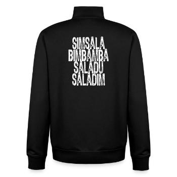 Simsalabimbambasaladusaladim - Unisex Organic Zip Sweatshirt von Stanley/Stella - Schwarz - Hinten - AI Model Male 185 light (185cm)