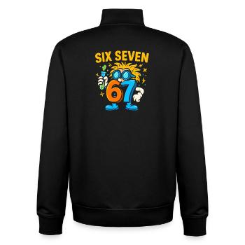 Six Seven 67 Idée de cadeau pour nerds sur l’humour scientifique - Sweat zippé unisexe en coton bio Stanley/Stella - noir - Dos - AI Model Male 185 light (185cm)