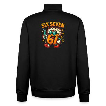 Six Seven 67 Idée de cadeau pour nerds sur l’humour scientifique - Sweat zippé unisexe en coton bio Stanley/Stella - noir - Dos - AI Model Male 185 light (185cm)