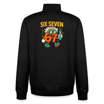 Six Seven 67 Idée de cadeau pour nerds sur l’humour scientifique - Sweat zippé unisexe en coton bio Stanley/Stella - noir - Dos - AI Model Male 185 light (185cm)