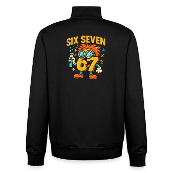 Six Seven 67 Idée de cadeau pour nerds sur l’humour scientifique - Sweat zippé unisexe en coton bio Stanley/Stella - noir - Dos - AI Model Male 185 light (185cm)