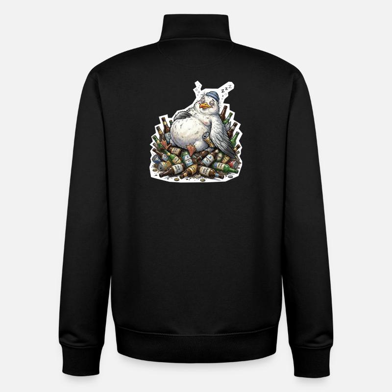 Betrunkene Möwe Bier - Unisex Organic Zip Sweatshirt von Stanley/Stella - Schwarz