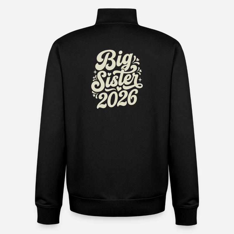 Große Schwester 2026 Script-Design - Unisex Organic Zip Sweatshirt von Stanley/Stella - Schwarz