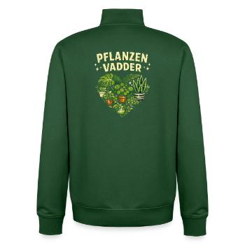 Pflanzenvadder - Retro Urban Jungle Geschenk - Unisex Organic Zip Sweatshirt von Stanley/Stella - Flaschengrün - Hinten - AI Model Male 185 dark (185cm)