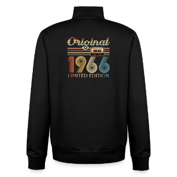 60th Birthday, 60 Years, Original 1966 - Unisex Organic Zip Sweatshirt by Stanley/Stella - black - Back - AI Model Male 185 light (185cm)