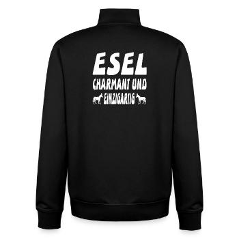 Esel - Unisex Organic Zip Sweatshirt von Stanley/Stella - Schwarz - Hinten - AI Model Male 185 light (185cm)