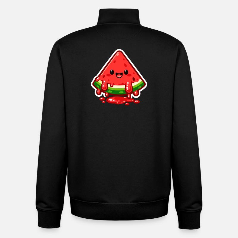 Fröhliche Wassermelone Slice - Unisex Organic Zip Sweatshirt von Stanley/Stella - Schwarz