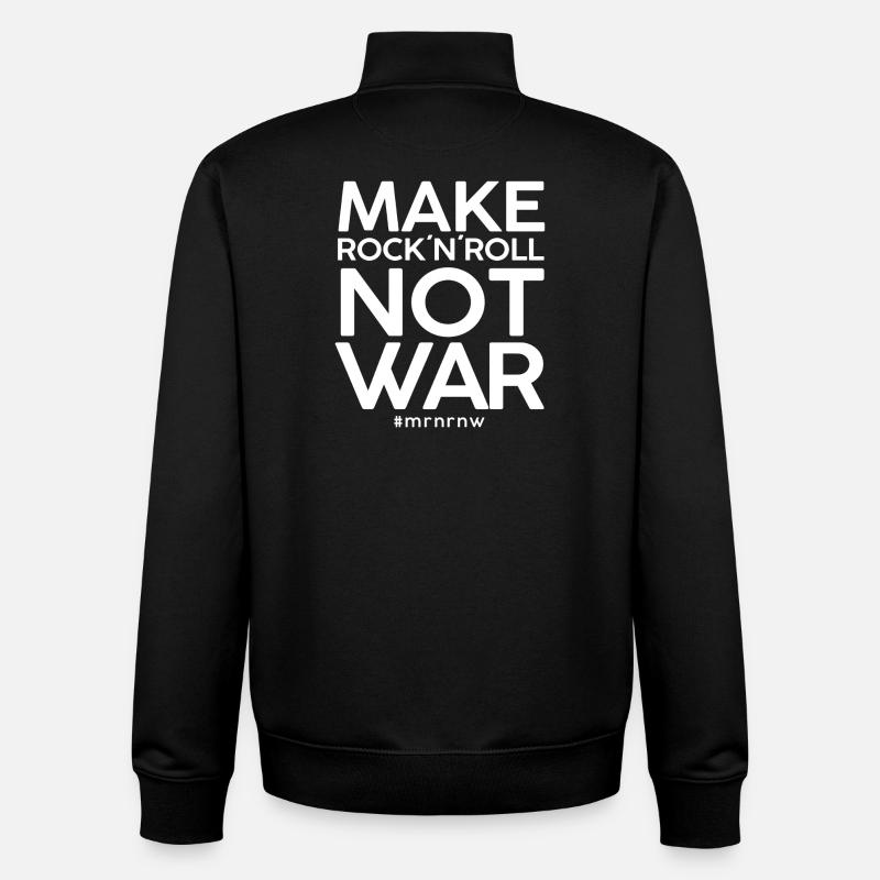 MAKE ROCK 'N 'ROLL NOT WAR Version classique 2014 - Sweat zippé unisexe en coton bio Stanley/Stella - noir