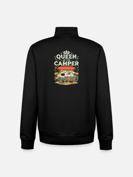 Husvagnens drottning - Unisex sweatshirt med dragkedja i ekologisk bomull Stanley/Stella - svart