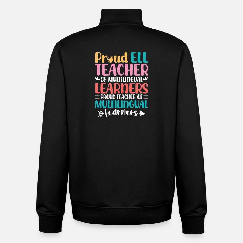 Professeur ELL Langue anglaise - Sweat zippé unisexe en coton bio Stanley/Stella - noir