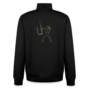 Dessin de boxeur - Sweat zippé unisexe en coton bio Stanley/Stella - noir - Dos - AI Model Male 185 light (185cm)
