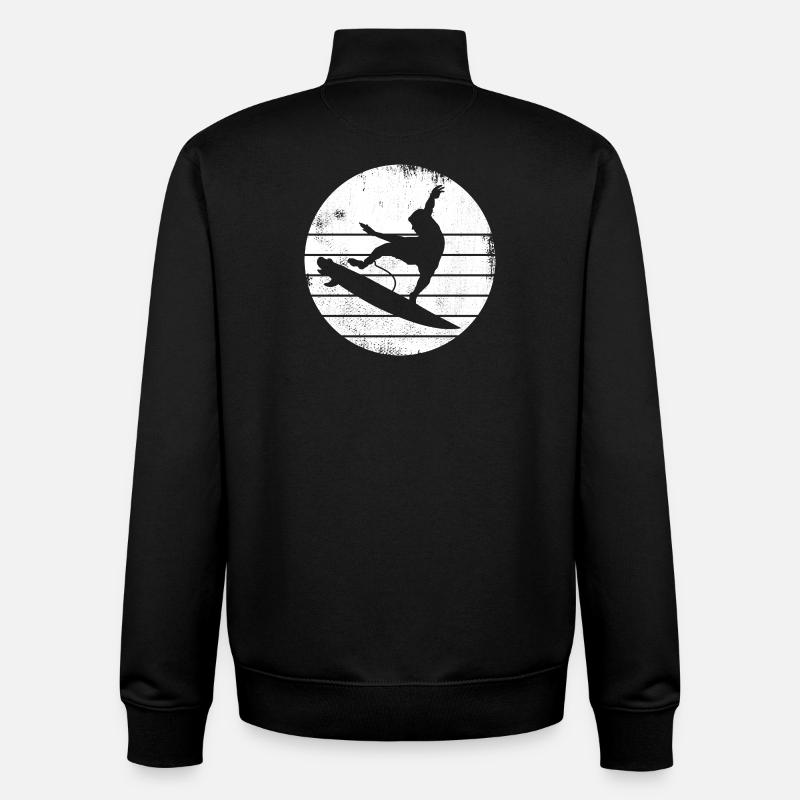 Conception de surfeur - Sweat zippé unisexe en coton bio Stanley/Stella - noir