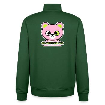 Neon Rebel Bär – Do Not Trust Me - Unisex Organic Zip Sweatshirt von Stanley/Stella - Flaschengrün - Hinten - AI Model Male 185 dark (185cm)