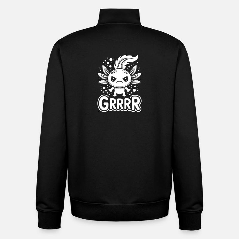 Axolotl grogneux ailé - Sweat zippé unisexe en coton bio Stanley/Stella - noir