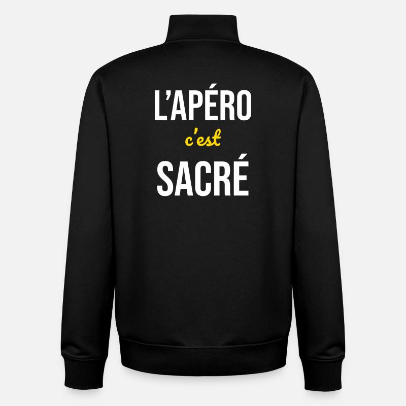 L'Apéro c'est Sacré - Sweat zippé unisexe en coton bio Stanley/Stella - noir