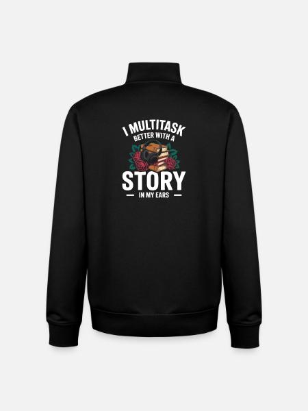 Hörbücher Multitasking Stories Bücher Nerd - Unisex Organic Zip Sweatshirt von Stanley/Stella - Schwarz