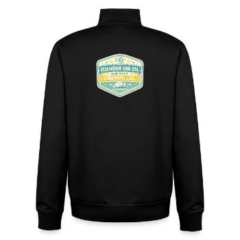 Ich höre dir zu – nicht freiwillig - Unisex Organic Zip Sweatshirt von Stanley/Stella - Schwarz - Hinten - AI Model Male 185 light (185cm)