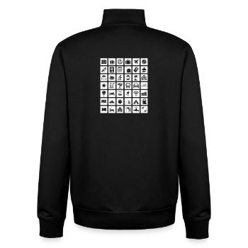 Travel Helper Tourist Help Tourismus-Ikonen für den Ort - Unisex Organic Zip Sweatshirt von Stanley/Stella - Schwarz - Hinten - AI Model Male 185 light (185cm)