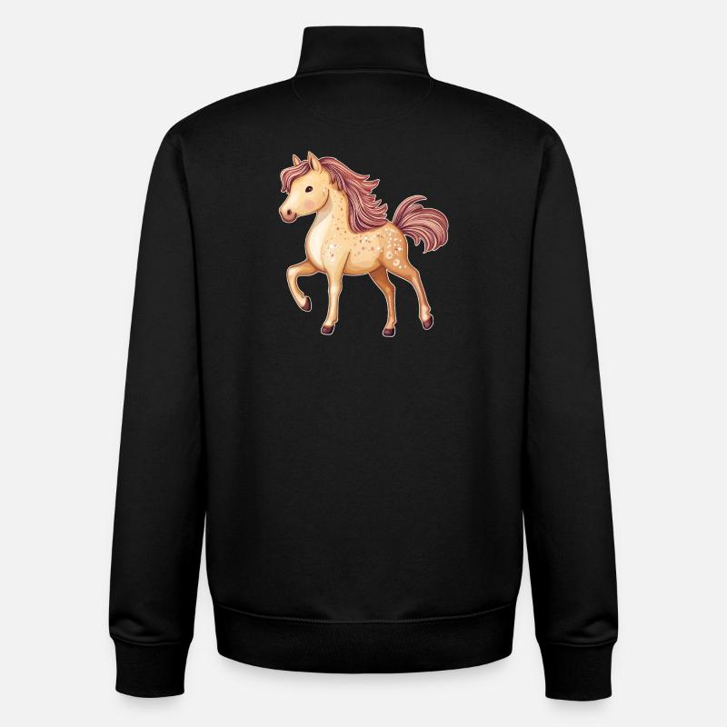Cheval mignon - Sweat zippé unisexe en coton bio Stanley/Stella - noir