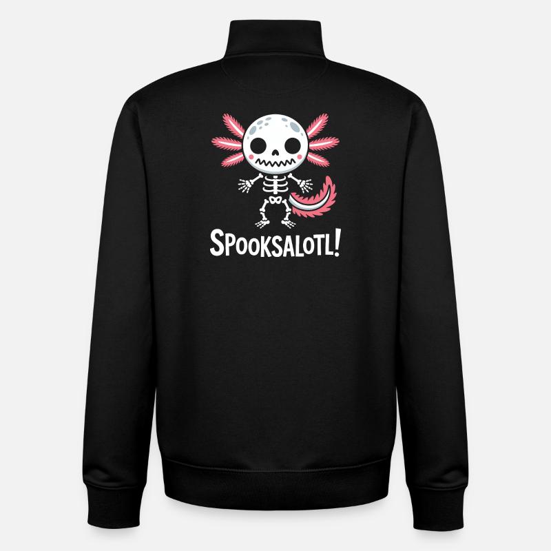 Crâne Effrayant aux Ailes Roses - Sweat zippé unisexe en coton bio Stanley/Stella - noir
