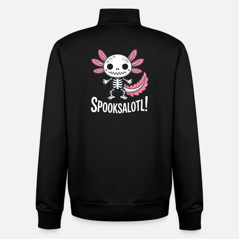 Dragon Squelette de Spooksalot - Sweat zippé unisexe en coton bio Stanley/Stella - noir