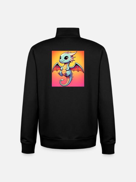 dragon - Unisex Organic Zip Sweatshirt by Stanley/Stella - black