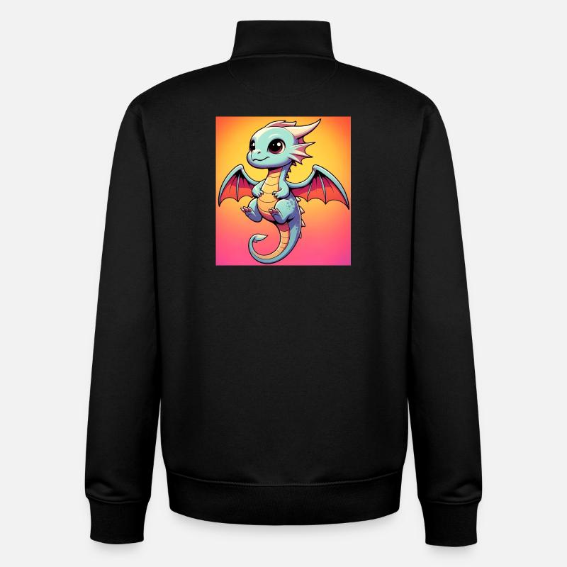 dragon - Unisex Organic Zip Sweatshirt by Stanley/Stella - black