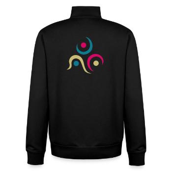 Yoga design_9 - Unisex Organic Zip Sweatshirt by Stanley/Stella - black - Back - AI Model Male 185 light (185cm)