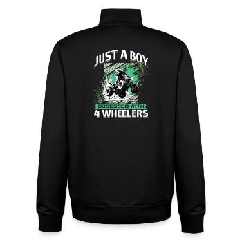 Quad ATV Garçons Hommes Quad Wheeler - Sweat zippé unisexe en coton bio Stanley/Stella - noir - Dos - AI Model Male 185 light (185cm)