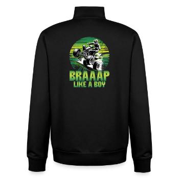 Quad ATV Garçons Hommes Quad Wheeler - Sweat zippé unisexe en coton bio Stanley/Stella - noir - Dos - AI Model Male 185 light (185cm)