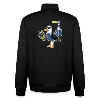 Bière Cool Seagull Lighthouse - Sweat zippé unisexe en coton bio Stanley/Stella - noir - Dos - AI Model Male 185 light (185cm)