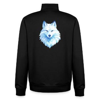 Polygon Wolf Eis Blau– Modern Art - Unisex Organic Zip Sweatshirt von Stanley/Stella - Schwarz - Hinten - AI Model Male 185 light (185cm)