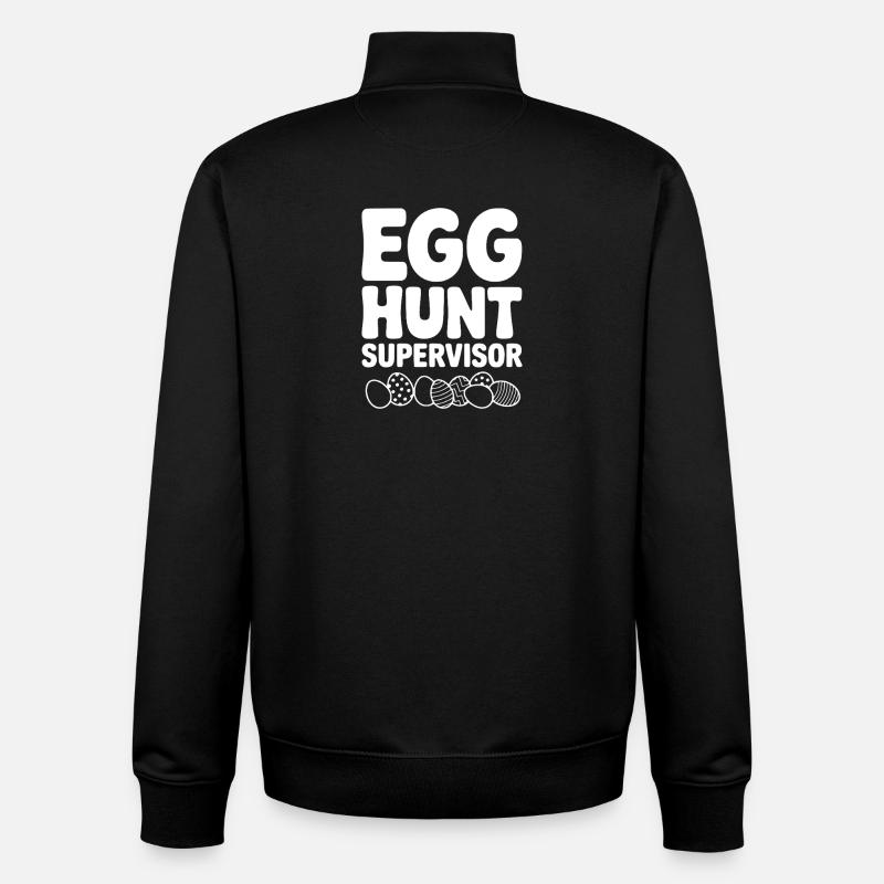 egg_hunt_supervisor_white - Sweat zippé unisexe en coton bio Stanley/Stella - noir