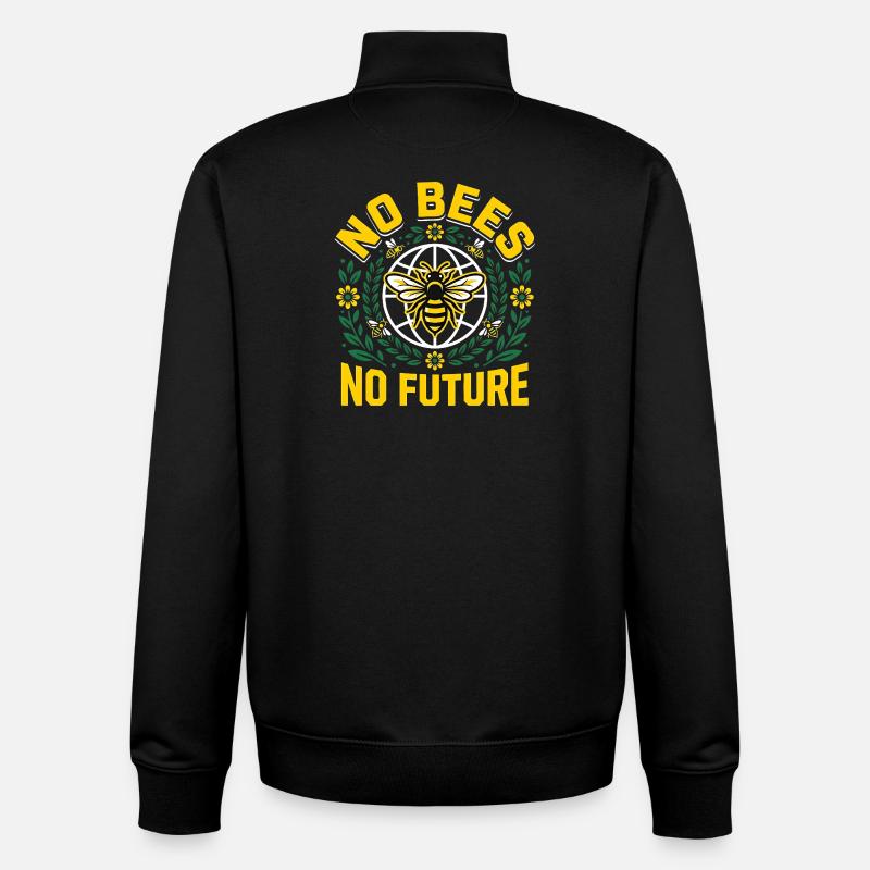 Sauvez les abeilles - Déclaration environnementale rétro - Sweat zippé unisexe en coton bio Stanley/Stella - noir