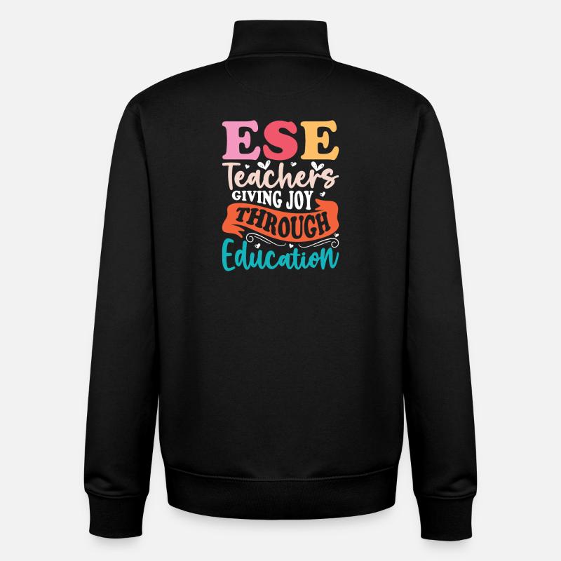 Cadeaux pour les enseignants ESE - Sweat zippé unisexe en coton bio Stanley/Stella - noir