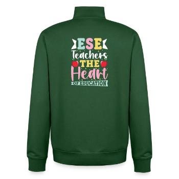 Geschenke für ESE-Lehrer - Unisex Organic Zip Sweatshirt von Stanley/Stella - Flaschengrün - Hinten - AI Model Male 185 dark (185cm)