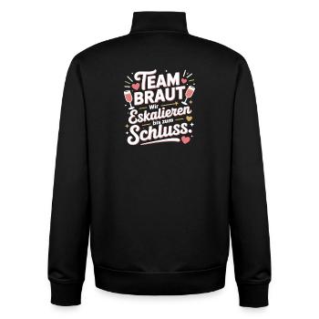 Team Braut Wir Eskalieren Crew Squad JGA Frauen - Unisex Organic Zip Sweatshirt von Stanley/Stella - Schwarz - Hinten - AI Model Male 185 light (185cm)