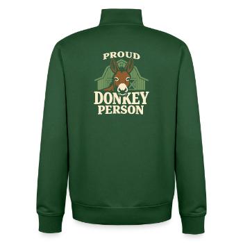 Donkey Lover Donkey Funny Donkey Farm Animal - Unisex Organic Zip Sweatshirt by Stanley/Stella - bottle green - Back - AI Model Male 185 dark (185cm)