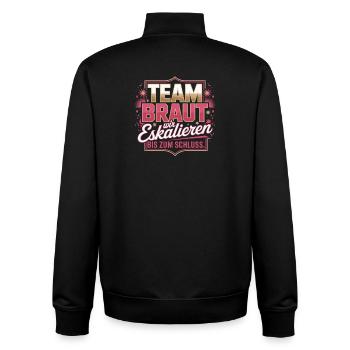 Team Braut Wir Eskalieren Crew Squad JGA Frauen - Unisex Organic Zip Sweatshirt von Stanley/Stella - Schwarz - Hinten - AI Model Male 185 light (185cm)