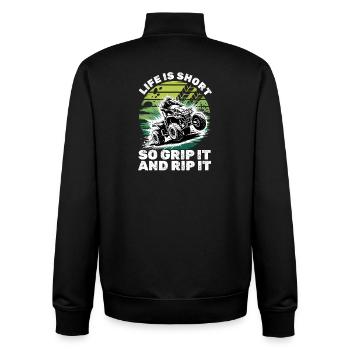 Quad ATV Garçons Hommes Quad Wheeler - Sweat zippé unisexe en coton bio Stanley/Stella - noir - Dos - AI Model Male 185 light (185cm)