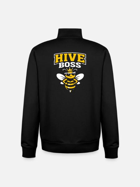Funny Bee Beekeeper King - Unisex Organic Zip Sweatshirt by Stanley/Stella - black