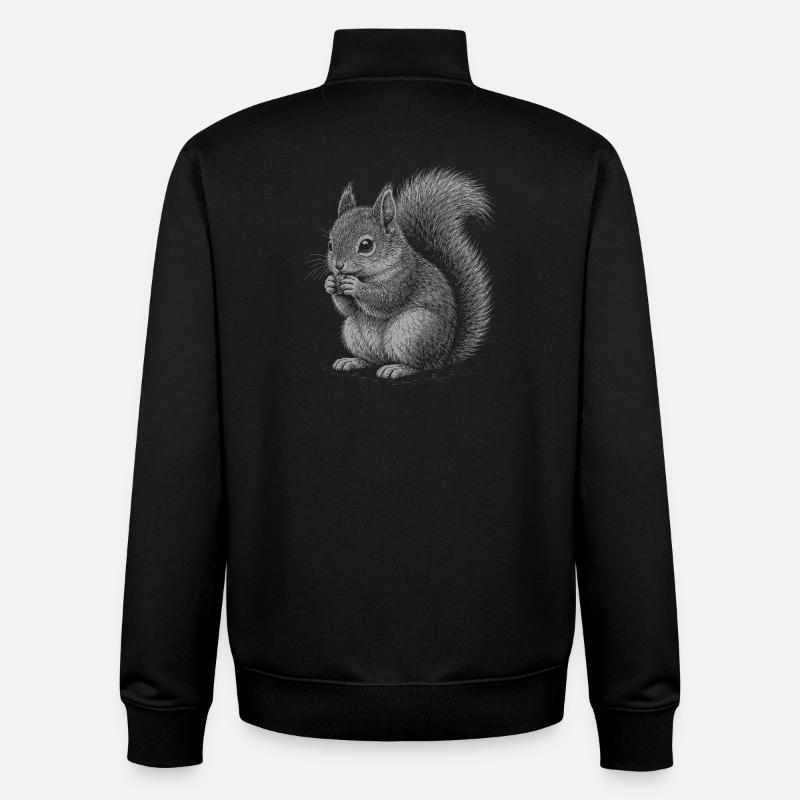 Squirrel - Unisex Organic Zip Sweatshirt by Stanley/Stella - black