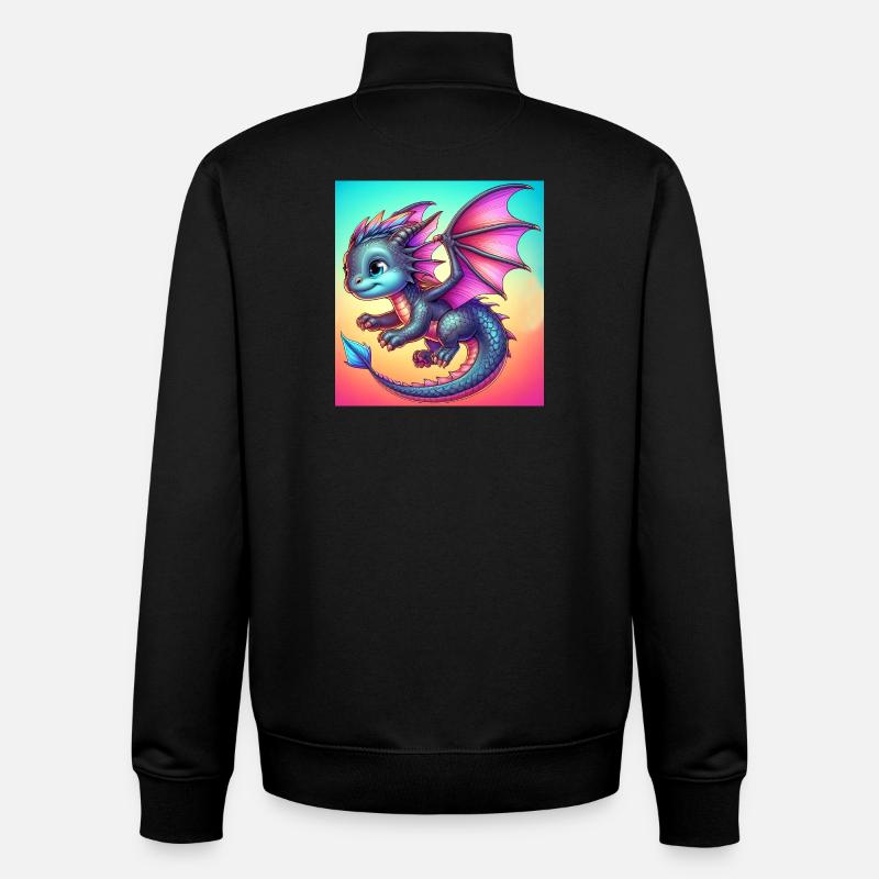 dragon - Unisex Organic Zip Sweatshirt by Stanley/Stella - black