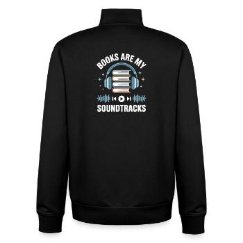 Les livres sont mes bandes originales Spruch Hörbücher - Sweat zippé unisexe en coton bio Stanley/Stella - noir - Dos - AI Model Male 185 light (185cm)