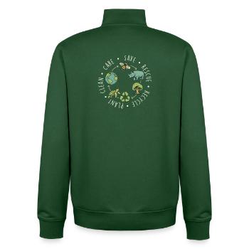 Speichern Retten Recyceln Anlage Saubere Pflege - Unisex Organic Zip Sweatshirt von Stanley/Stella - Flaschengrün - Hinten - AI Model Male 185 dark (185cm)