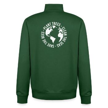 Bäume pflanzen Saubere Meere Retten Bienen - Unisex Organic Zip Sweatshirt von Stanley/Stella - Flaschengrün - Hinten - AI Model Male 185 dark (185cm)