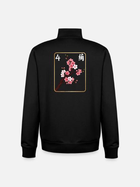 Mahjong-Blumenfliese 4 - Unisex Organic Zip Sweatshirt von Stanley/Stella - Schwarz